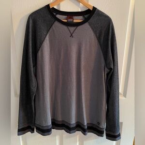 Tony Hawk Men's Long Sleeve Tee - Black and Gray Skateboarder Shirt